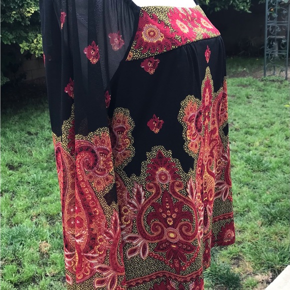 ❌SOLD! ❌ Paisley Long Sleeve Hippie Style Top - Picture 4 of 8